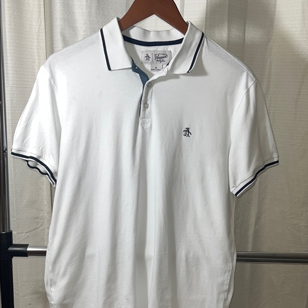 Original Penguin White Polo Shirt Sporty Design